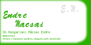 endre macsai business card